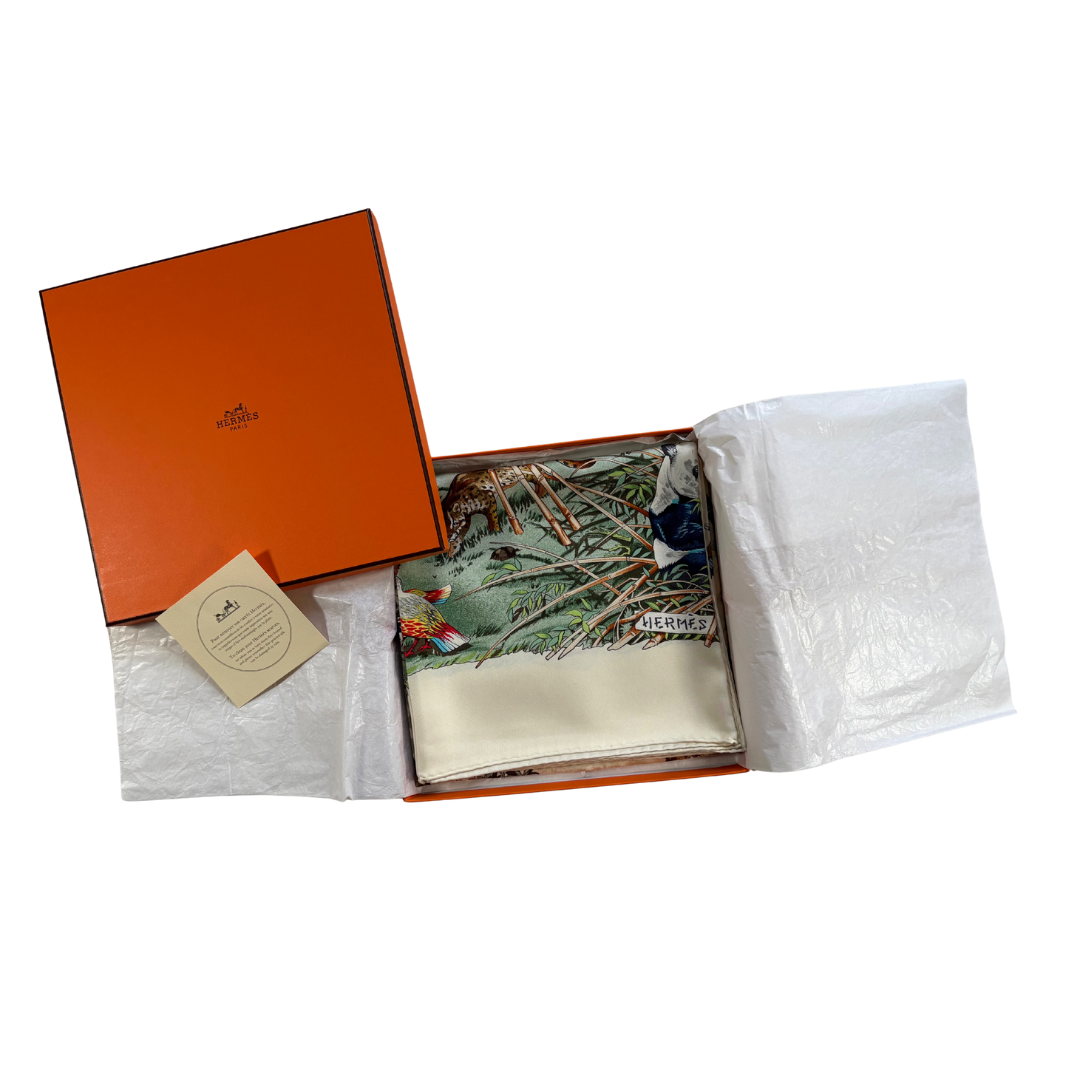 carré hermès sichuan dallet beige boite