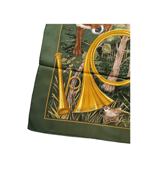 'Chasse au bois' Carré Hermès 90 - Paon