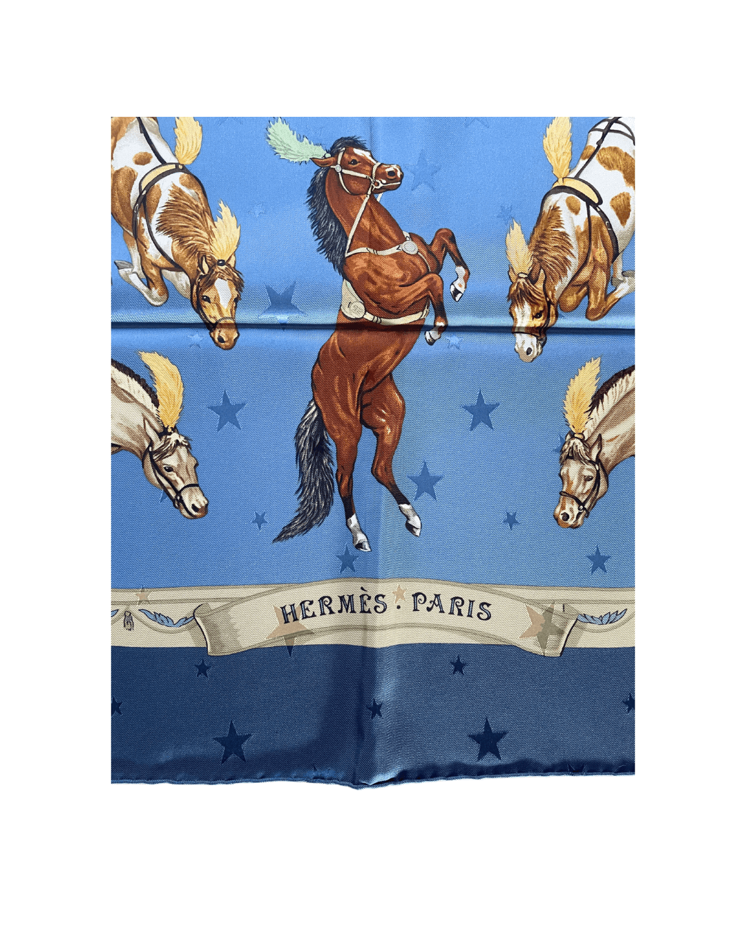 Carré hermès soie vintage occasion En piste 