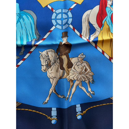Carré Hermès Musée vivant du Cheval Chantilly Paon vintage