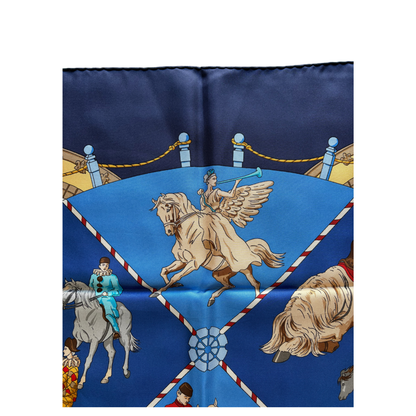 Carré Hermès Musée vivant du Cheval Chantilly Paon vintage