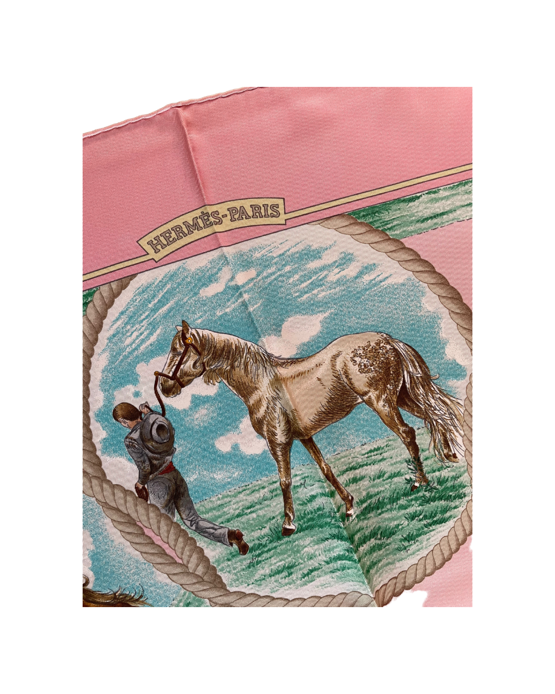 Carré Hermès 90 Paon vintage Auteuil en mai