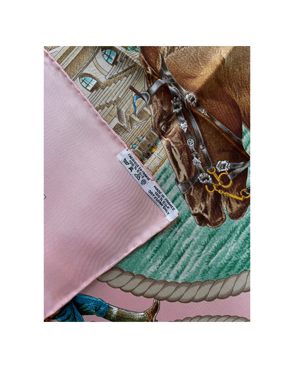 Carré Hermès 0 Auteuil en mai Paon Vintage