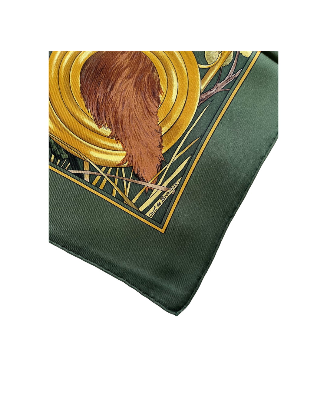'Chasse au bois' Carré Hermès 90 - Paon