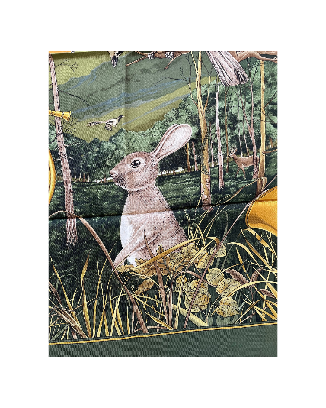 'Chasse au bois' Carré Hermès 90 - Paon
