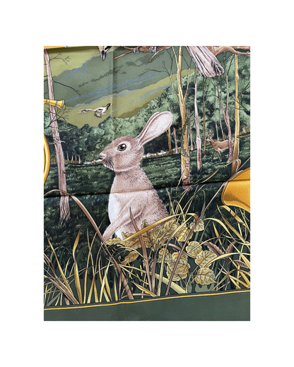 'Chasse au bois' Carré Hermès 90 - Paon