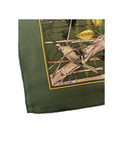'Chasse au bois' Carré Hermès 90 - Paon