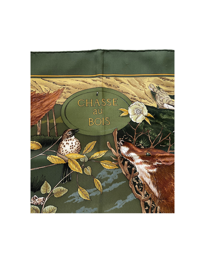 'Chasse au bois' Carré Hermès 90 - Paon