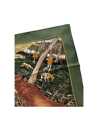 'Chasse au bois' Carré Hermès 90 - Paon