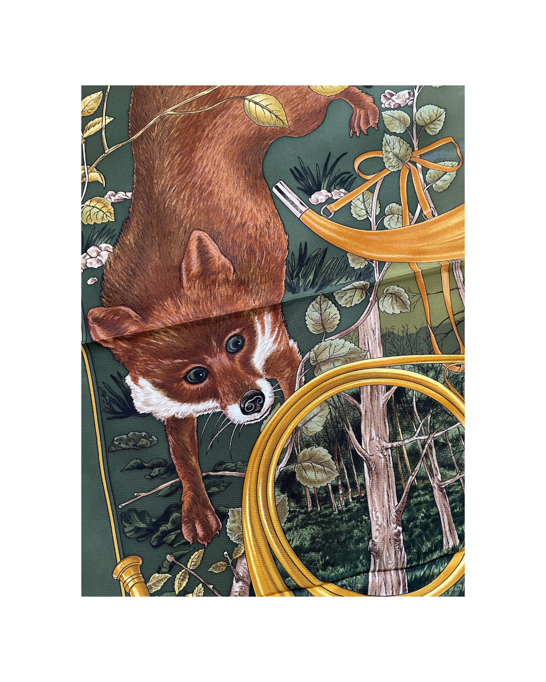 'Chasse au bois' Carré Hermès 90 - Paon