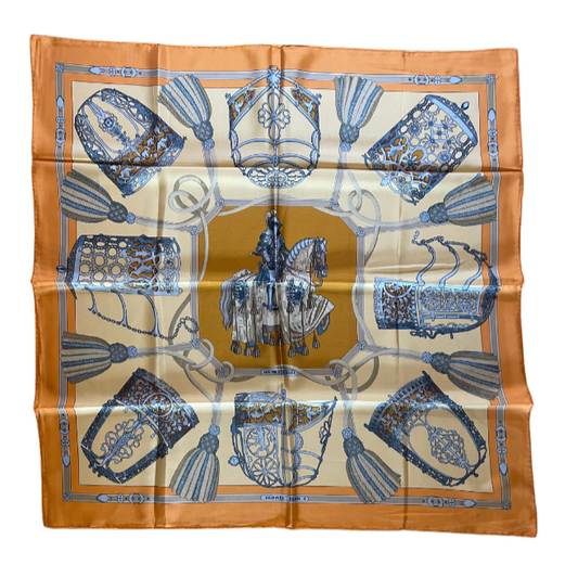 'Les muserolles' Carré Hermes 90 - Paon