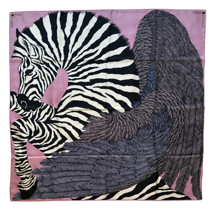 Carré HermèsZebra Pegasus rose pink Alice Shirley