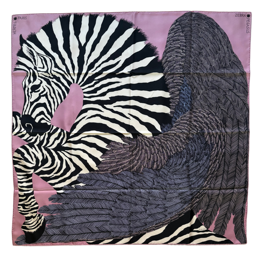 Carré HermèsZebra Pegasus rose pink Alice Shirley