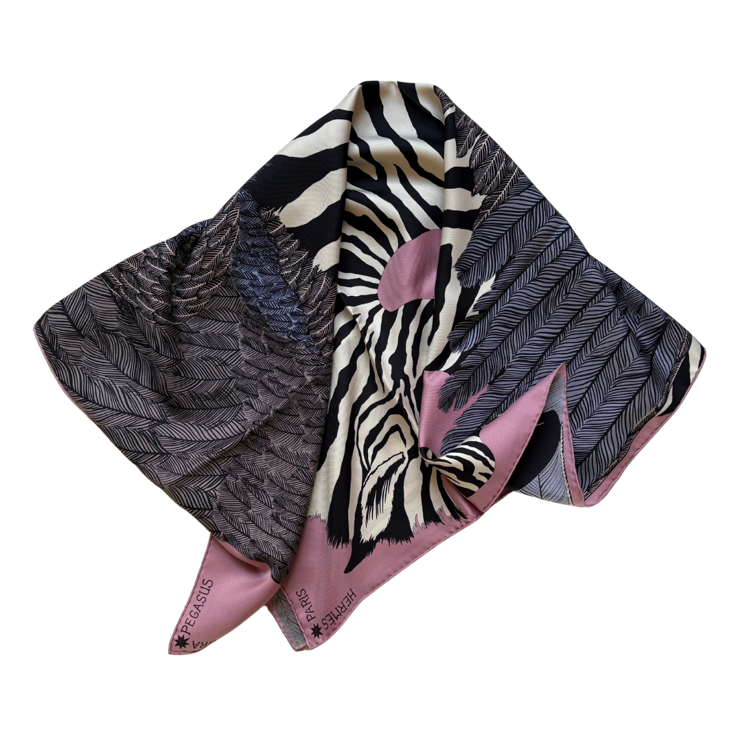 Carré HermèsZebra Pegasus rose pink Alice Shirley