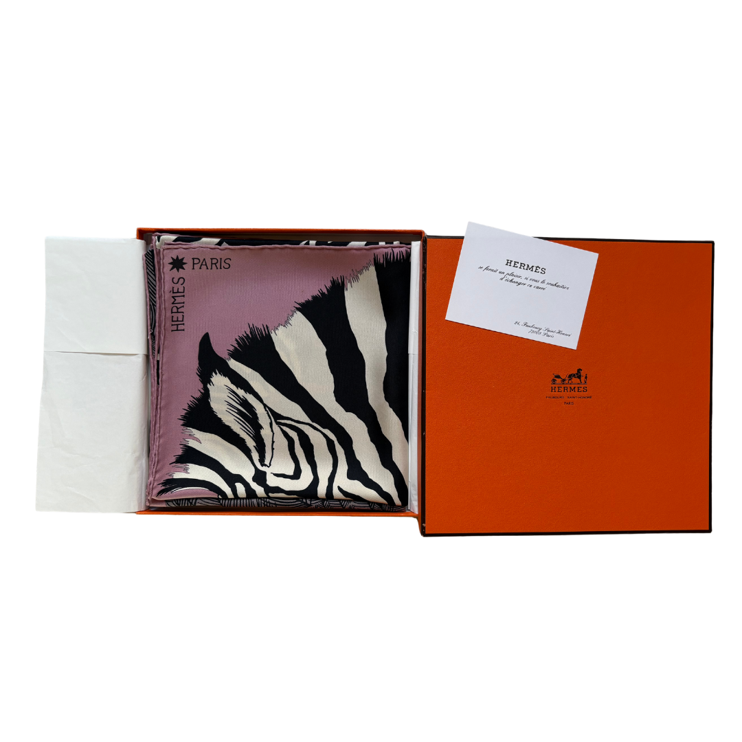 Carré HermèsZebra Pegasus rose pink Alice Shirley boite box