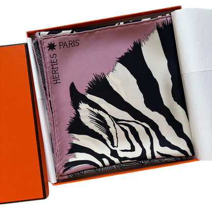 Carré HermèsZebra Pegasus rose pink Alice Shirley boite box