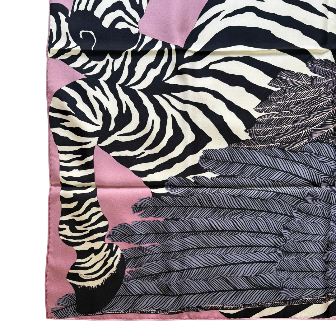 Carré HermèsZebra Pegasus rose pink Alice Shirley