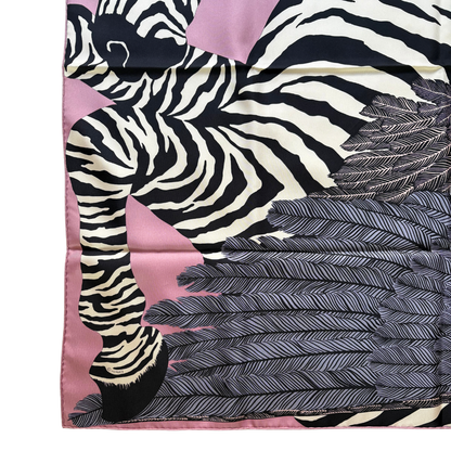 Carré HermèsZebra Pegasus rose pink Alice Shirley
