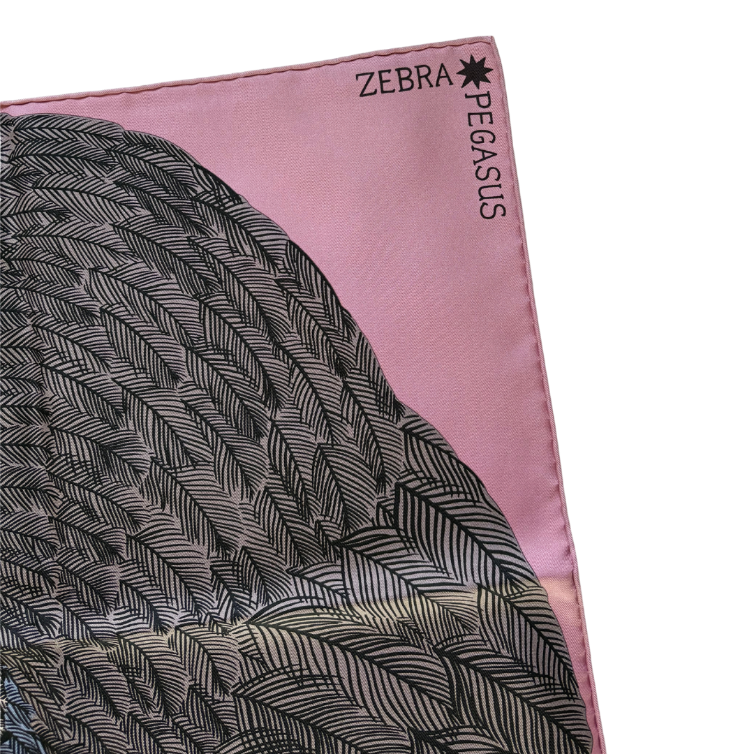 Carré HermèsZebra Pegasus rose pink Alice Shirley